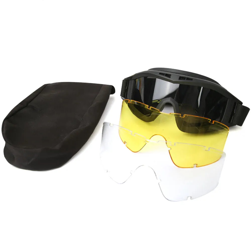 Se você leva sua segurança a sério, os Óculos Táticos Airsoft 3 Lentes são um item obrigatório no seu equipamento. Desenvolvidos com padrão tático militar, eles oferecem proteção completa contra vento, poeira, impactos e raios UV — essenciais para quem atua ou treina em ambientes exigentes.
opção com armação preto e lentes sobressalentes