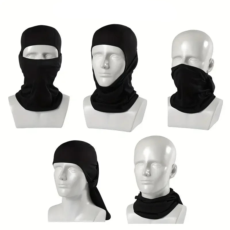 A Balaclava Tática Corta Vento foi desenvolvida para oferecer proteção integral da cabeça e rosto, garantindo conforto e segurança em ambientes adversos.

Ideal para uso militar, ciclismo, trilhas, operações táticas e atividades outdoor.
imagem mostrando as diferentes formas que se pode usar