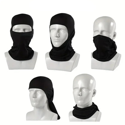 A Balaclava Tática Corta Vento foi desenvolvida para oferecer proteção integral da cabeça e rosto, garantindo conforto e segurança em ambientes adversos.

Ideal para uso militar, ciclismo, trilhas, operações táticas e atividades outdoor.
imagem mostrando as diferentes formas que se pode usar