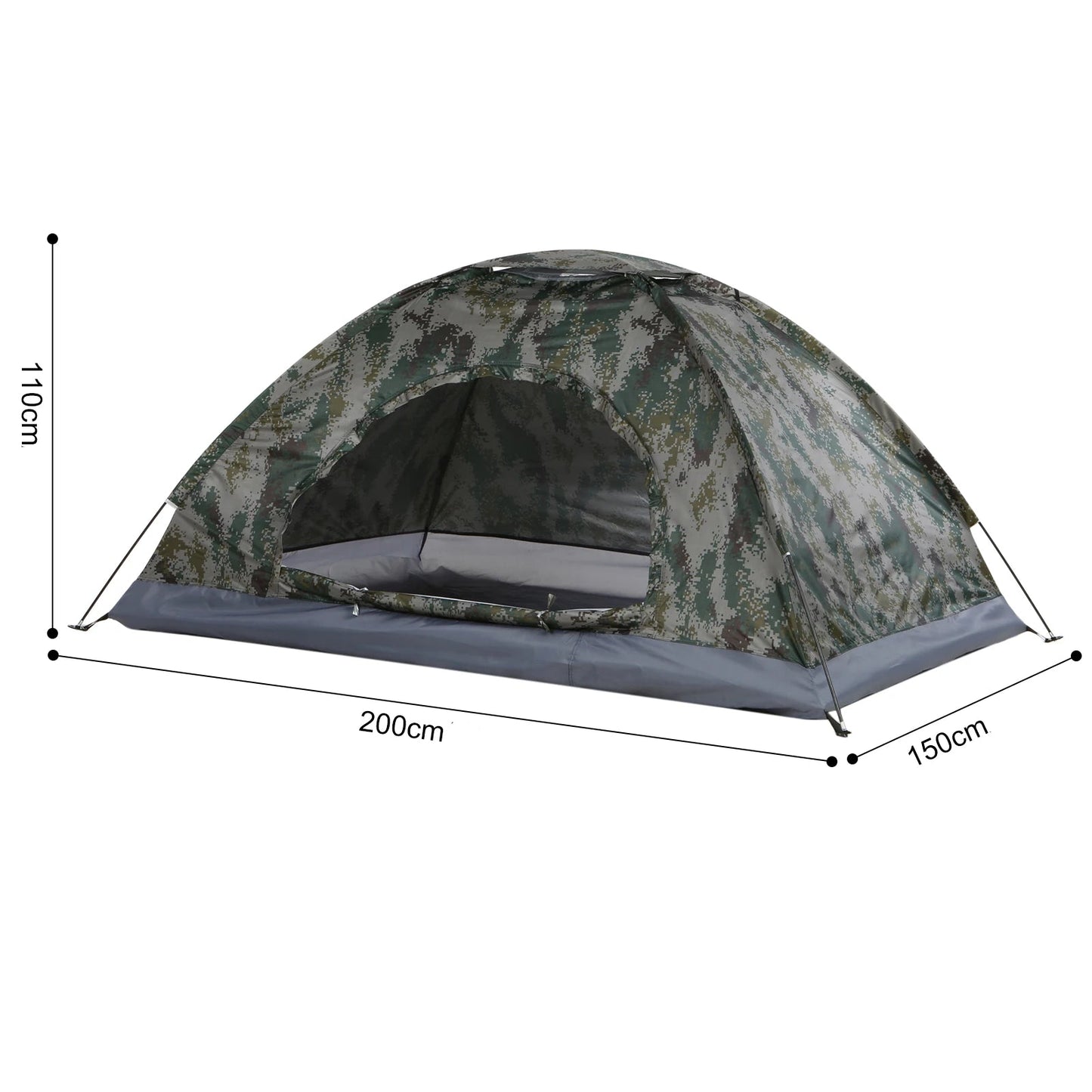 Quando você está em campo, cada segundo e cada grama importam. A Barraca da Arranca Toco foi desenvolvida para oferecer proteção imediata contra sol, vento e umidade, sem comprometer sua mobilidade.

Ideal para camping, trilhas, pesca, operações táticas e sobrevivência, ela entrega o equilíbrio perfeito entre leveza, resistência e eficiência operacional.
imagem com as medidas de cada lado da barraca