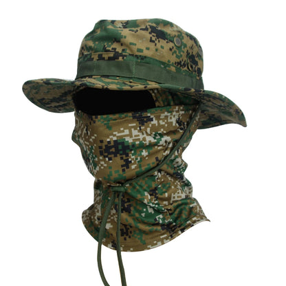 chapéu com camuflagem pixelada de selva