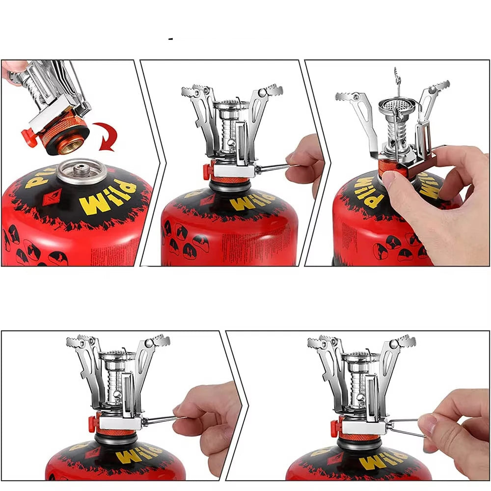 O Fogareiro Ultralight foi desenvolvido para quem exige eficiência máxima com o menor peso possível. Ideal para camping, trilhas, sobrevivência e operações táticas, ele oferece aquecimento rápido e controle preciso da chama em qualquer ambiente.

Compacto e resistente, é o equipamento essencial para quem precisa de autonomia total em campo.
imagem mostrando como se instala e acende o fogareiro